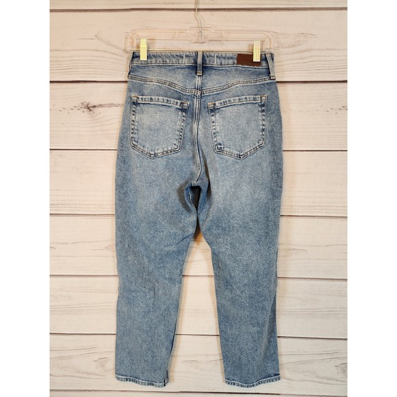 Hollister Womens Blue Stretch High Rise Distressed Vintage Ankle Mom Jeans Sz 27 - Picture 2 of 7